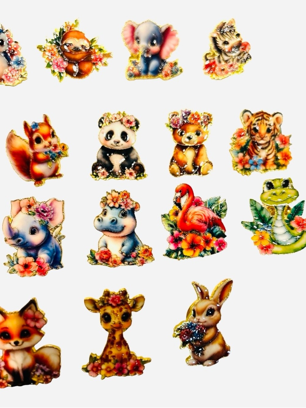 Cute Floral Assorted Baby Animal Pins - Picture 3 of 5